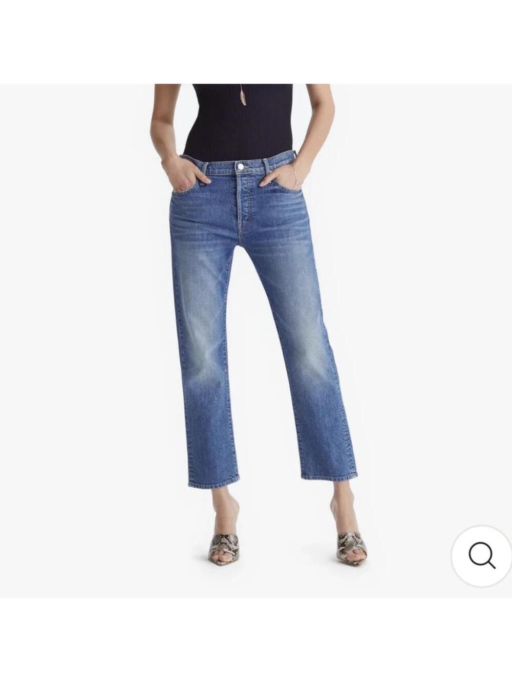 MOTHER The Scrapper Ankle High Rise Straight Slim Jeans Size 25